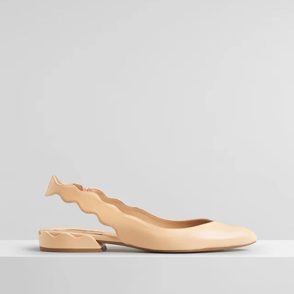 Chloe Shoes - Chloe Pink Beige Laurena Scallop Slingback Flats